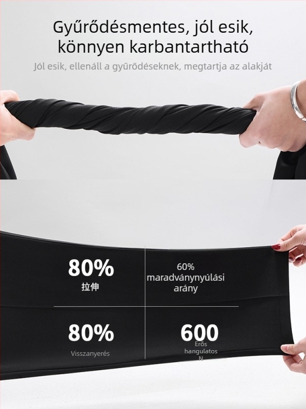 Férfi ing, vasalás nélküli, gyűrődésmentes, hosszú ujjú, széles gallér