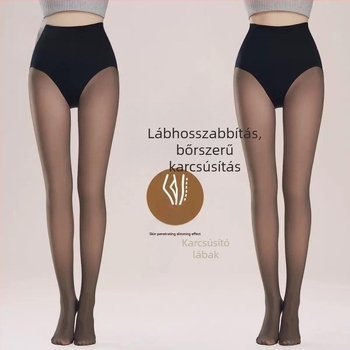 Formázó leggings magas derékkal, haskontrollal, fenékemelés, fleece bélés, fő anyag: nylon 90–95%, közepes vastagság