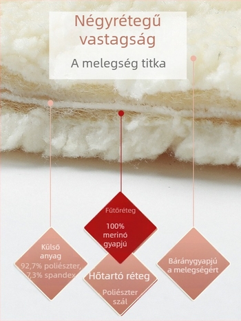 Női gyapjú meleg nadrág fleece-béléssel téli viselet