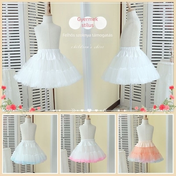 Gyerekeknek szóló csont nélküli uszályos ruházat puha tüllből, hercegnő ruhához, 2023 ősz