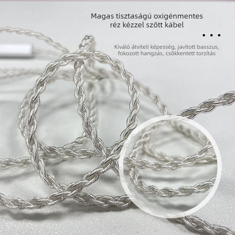 Nd 10-1 Audió kábel, oxigéntől mentes réz mag, ezüstösen bevont huzal, 2‑pin kézzel font, 0.78 mm