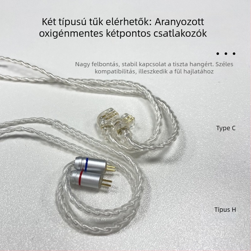 Nd 10-1 Audió kábel, oxigéntől mentes réz mag, ezüstösen bevont huzal, 2‑pin kézzel font, 0.78 mm