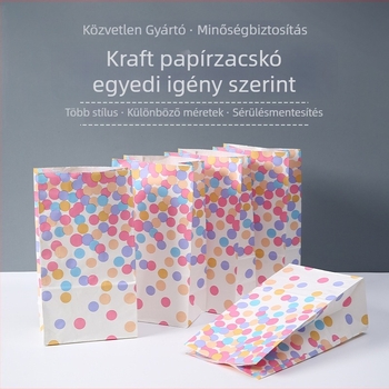 Gold Rock Kraft papír ajándéktáska, négyzetes alapú dizájn, univerzális csomagolási táska nyomtatott logóval