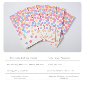 Gold Rock Kraft papír ajándéktáska, négyzetes alapú dizájn, univerzális csomagolási táska nyomtatott logóval