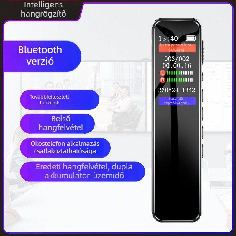 Magas felbontású zajcsökkentéssel rendelkező hangfelvevő toll, beszédből szövegbe átírás, Bluetooth-kapcsolat