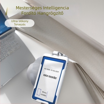 K3A Munkabélyegző Felvevő - AI Fordítás Szöveggé, 12 órás Felvétel, MP3/WMA/WAV Formátumok, 2 Beépített Mikrofon, USB 2.0