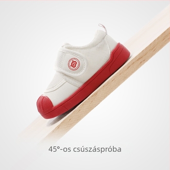 Gyermekek canvas cipő Velcro-zárással, beltéri csúszásmentes gumitalppal, felső rész vászon, EVA talpbetét, pamut bélés, légáteresztő, hímzett