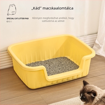 Extra nagy méretű félzárású, nyitott macska toalett, csobogás elleni védelemmel