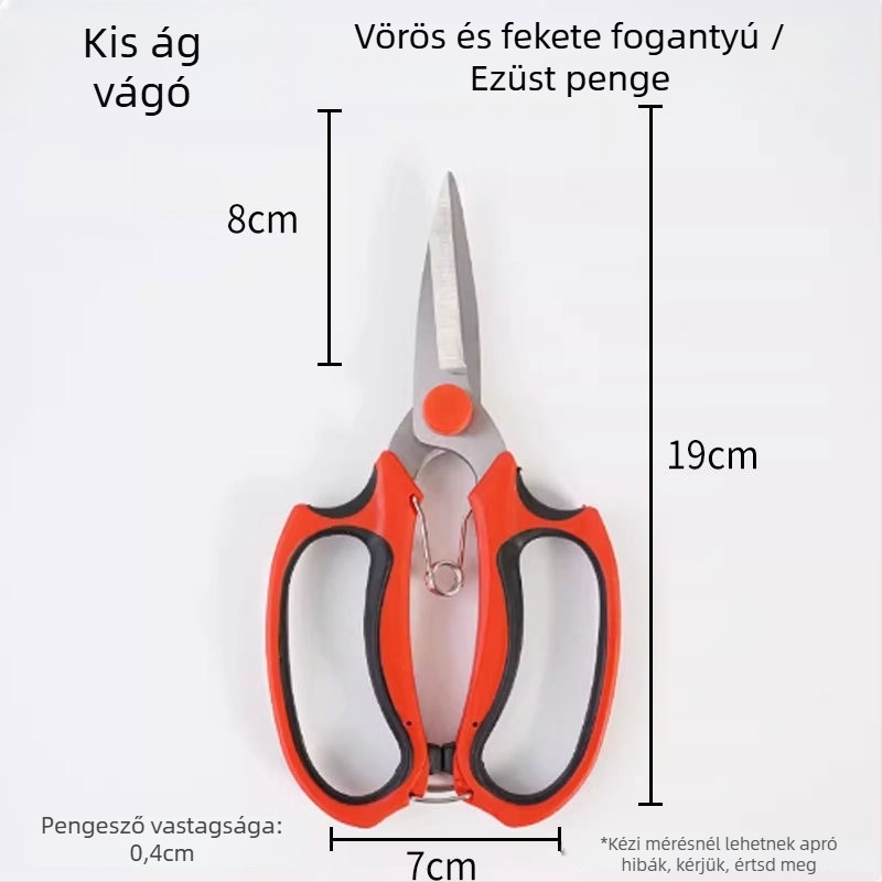 Kerti metszőolló rozsdamentes acélból, otthoni használatra, virágok és ágak metszéséhez