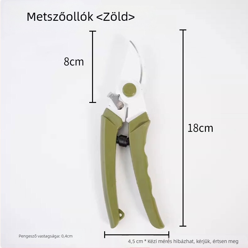 Kerti metszőolló rozsdamentes acélból, otthoni használatra, virágok és ágak metszéséhez