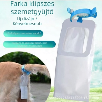 Kutyapiszok-felszedő eszköz kültéri használatra, műanyag, lapos szájú stílus, zacskóklipsz, normál vastagság