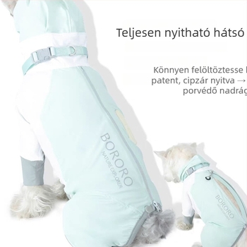 Nylon kutyakabát minden évszakra, puha külső résszel kültéri használathoz