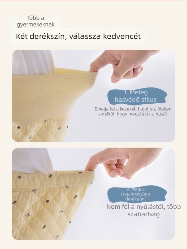 Nyitott ágyékkal rendelkező babapamut melegnadrág, 100% pamut, A osztályú biztonság, uniszex, ősz-tél