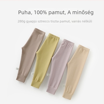 Gyerekeknek szóló pamut termikus leggings ősz-télre, vastag alaprétegű nadrág, meleg pizsama alsó