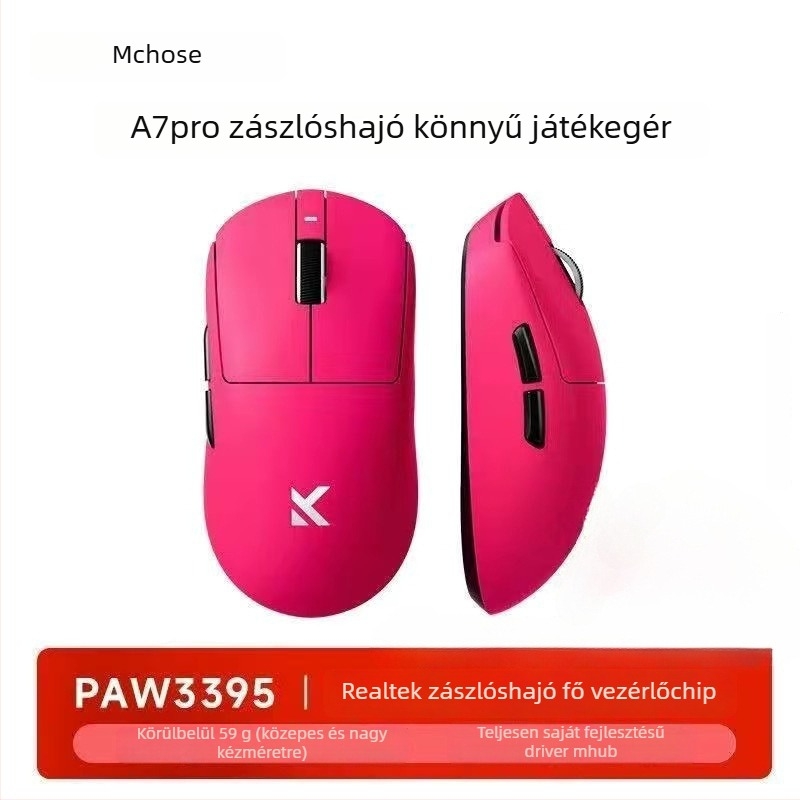 Három módú vezeték nélküli Bluetooth gaming egér, modell A7, 42000dpi