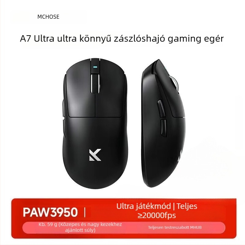 Három módú vezeték nélküli Bluetooth gaming egér, modell A7, 42000dpi