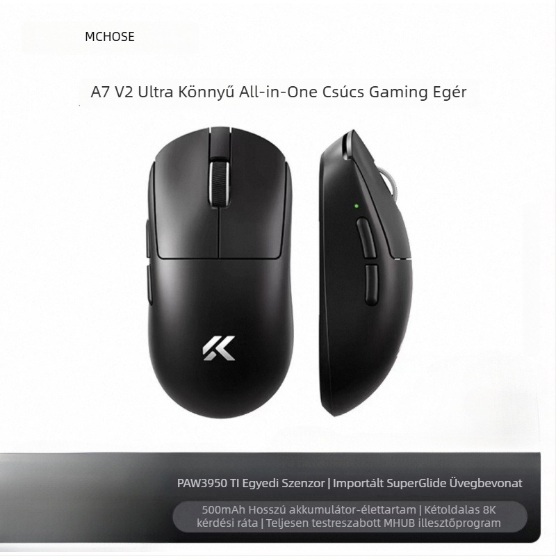 Három módú vezeték nélküli Bluetooth gaming egér, modell A7, 42000dpi