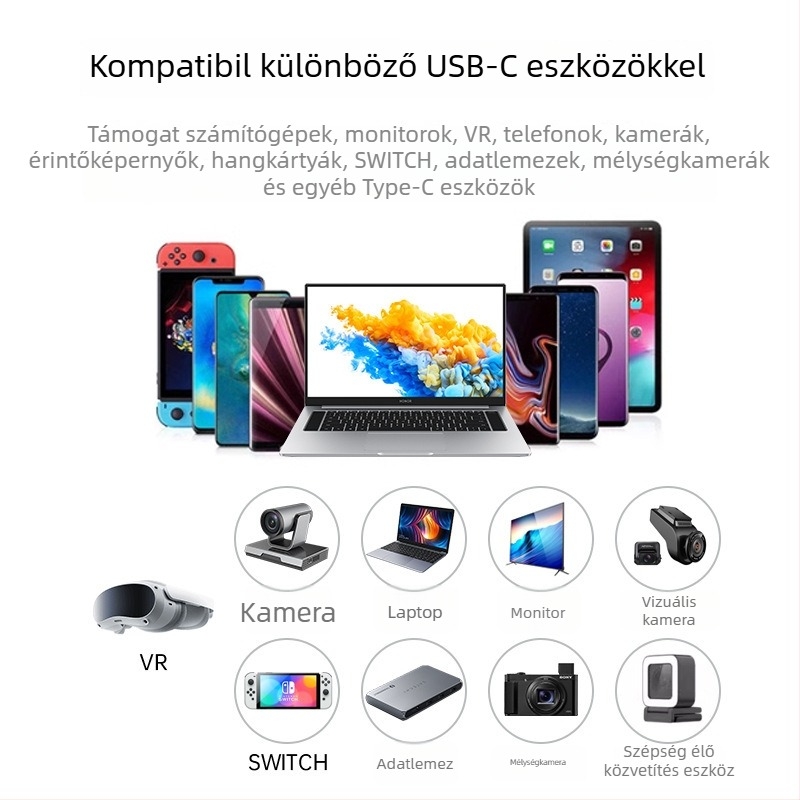Type-C optikai rostos adatkábél, 10Gbps, 8K60Hz kijelzőhöz, PD100W gyorstöltés, hossz 1–30 m
