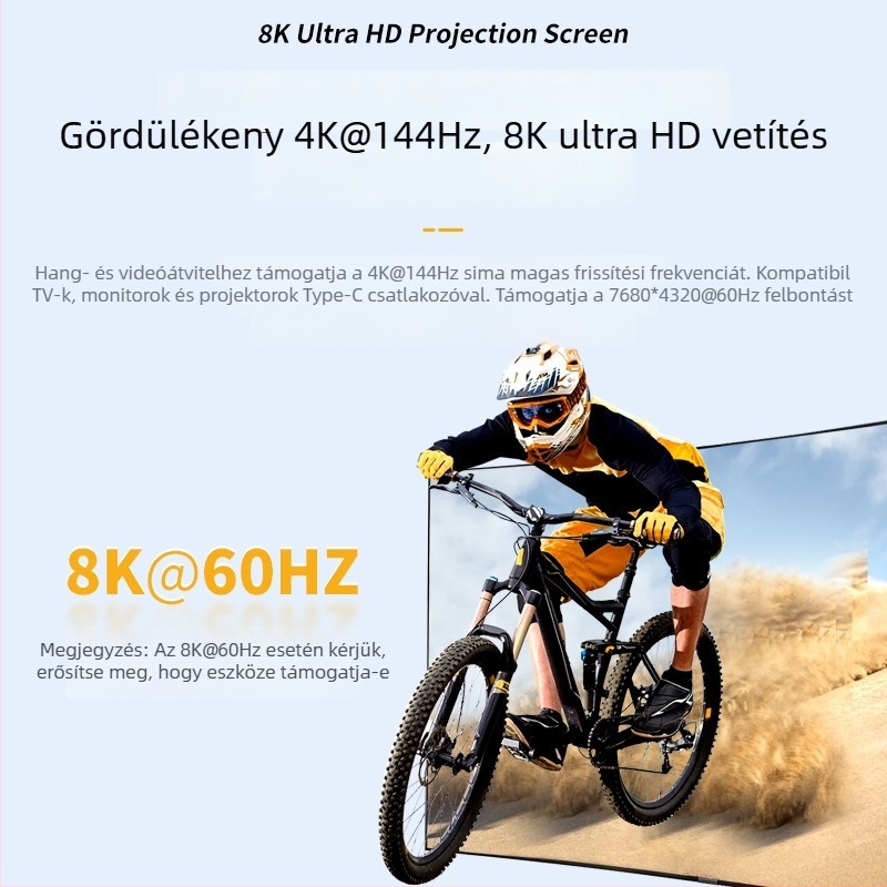 Type-C optikai rostos adatkábél, 10Gbps, 8K60Hz kijelzőhöz, PD100W gyorstöltés, hossz 1–30 m