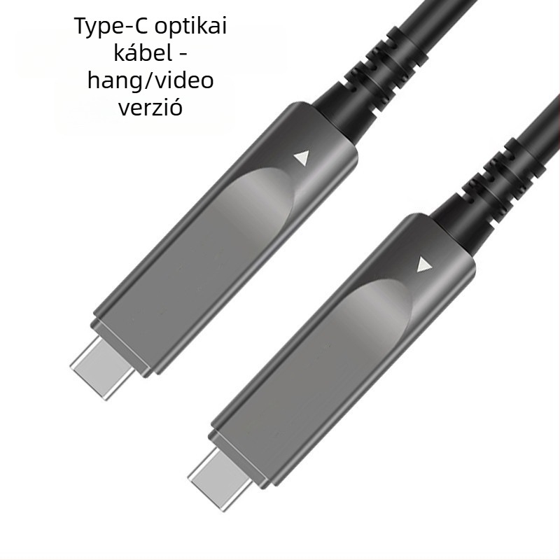 Type-C optikai rostos adatkábél, 10Gbps, 8K60Hz kijelzőhöz, PD100W gyorstöltés, hossz 1–30 m