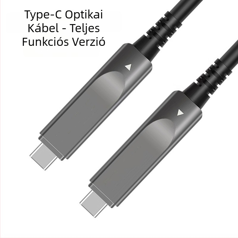Type-C optikai rostos adatkábél, 10Gbps, 8K60Hz kijelzőhöz, PD100W gyorstöltés, hossz 1–30 m