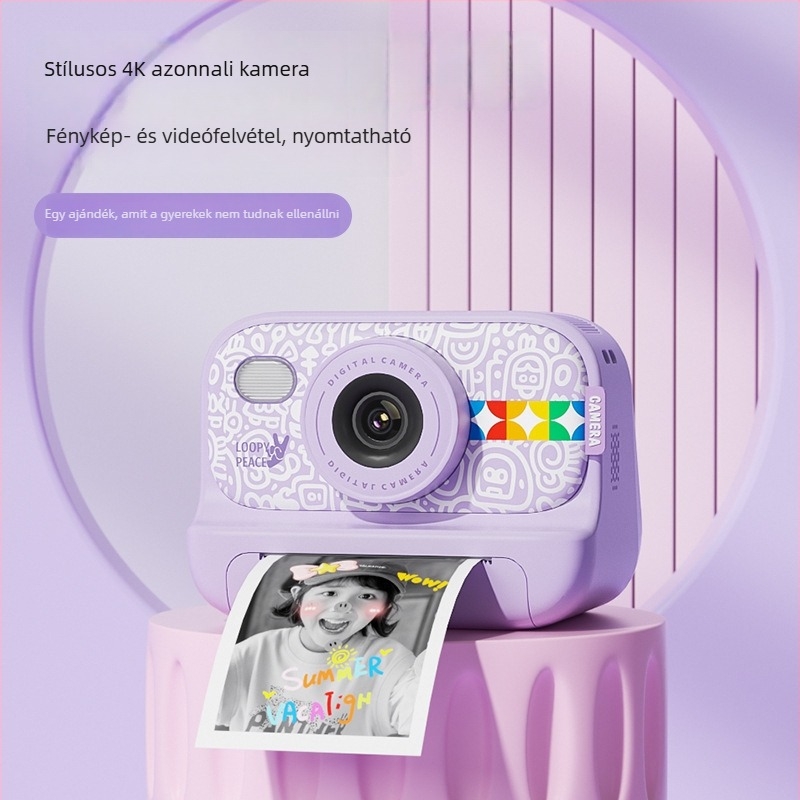 Gyermekeknek készült Polaroid digitális kamera S9, CMOS szenzor 1.0/2.3", 8 MP, 1280x1024 felbontás, 2.3" HD LCD