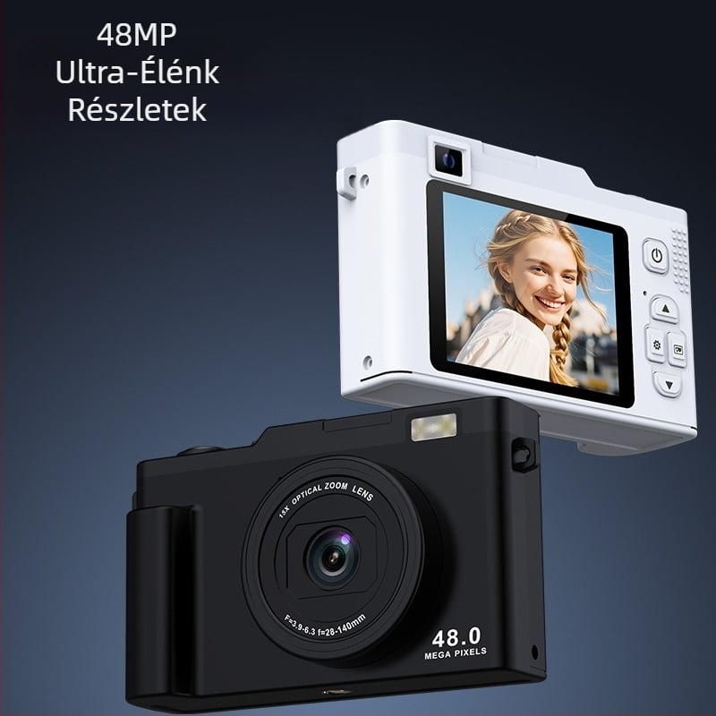 Kézben tartható WiFi kamera kettős CMOS érzékelővel, 1/1.8'', 2,4'' LCD, TF-kártya tárhely, USB 2.0