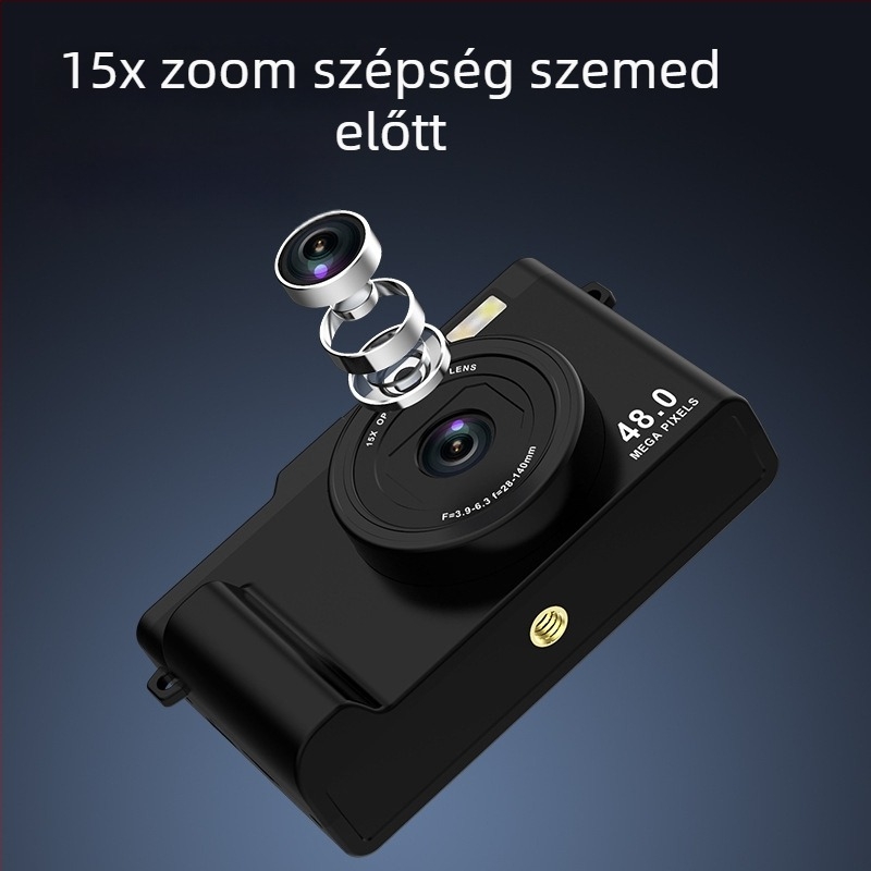 Kézben tartható WiFi kamera kettős CMOS érzékelővel, 1/1.8'', 2,4'' LCD, TF-kártya tárhely, USB 2.0