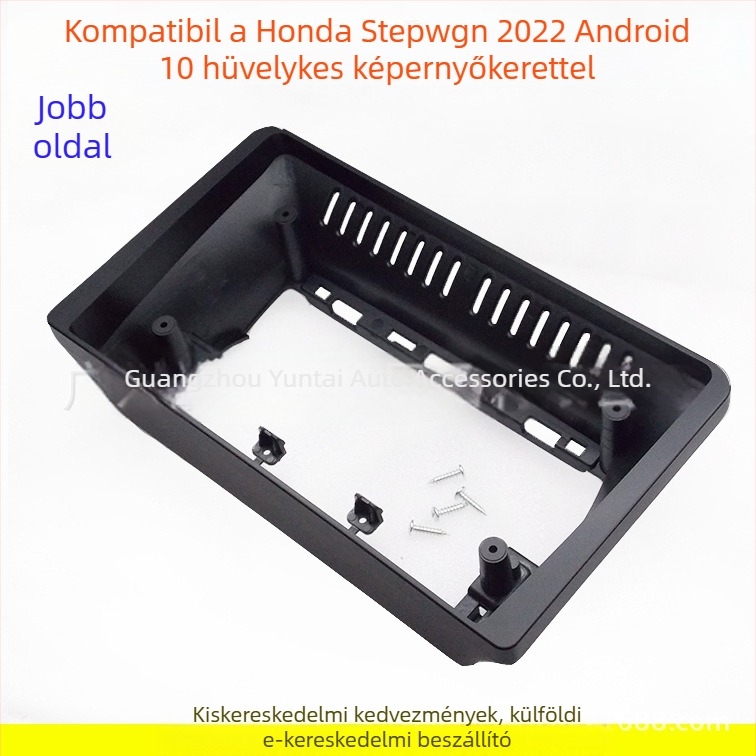 Honda Stepwgn navigációs előlap keret Androidos nagy kijelzőhöz, modell HD-88, anyag: műanyag keret, súly: 0,8 kg, hangmódosítás
