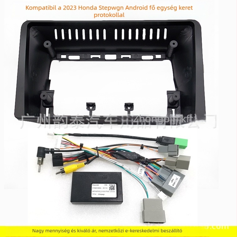 Honda Stepwgn navigációs előlap keret Androidos nagy kijelzőhöz, modell HD-88, anyag: műanyag keret, súly: 0,8 kg, hangmódosítás