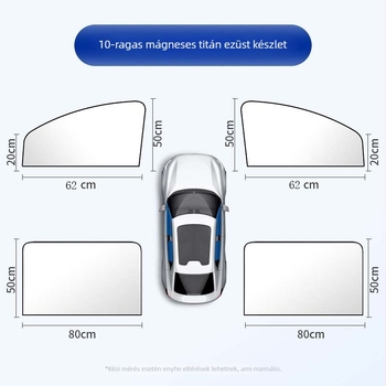 Autóüveghez mágneses rögzítésű napvédő takaró, Oxford szövetből készült hőszigetelő bevonat, oldalsó napvédő, universal
