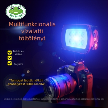 SeaFrogs SL-22 Víz alatti fotózásra készült világítás kamera számára – Alumíniumötvözet+PC ház, 4x18650 Li-ion akkumulátor, Amfíbiai használat, Súly 480 g