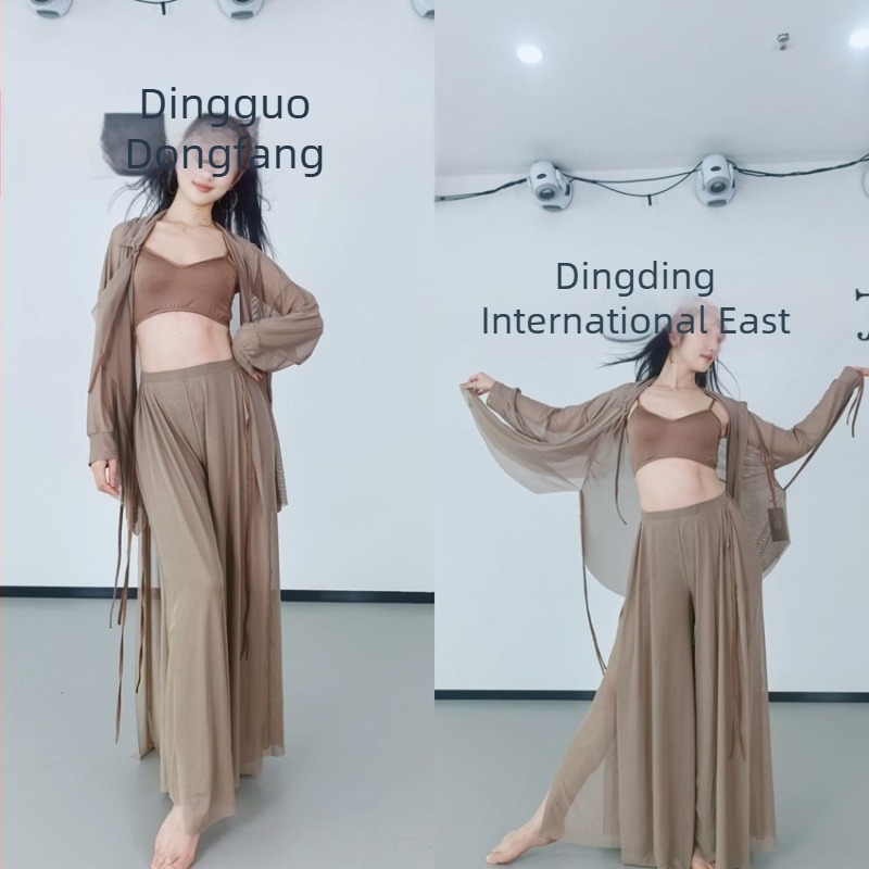 Belly Dance gyakorló jelmez, laza hálós készlet, 4 részes, bőrbarát anyag, poliészter 30–50% az első és a második rétegben, 2025 nyár