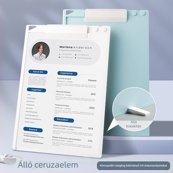 Műanyag klipboard, 10 cm-es csipesszel, Cy0151 modell, A4-es papírokhoz