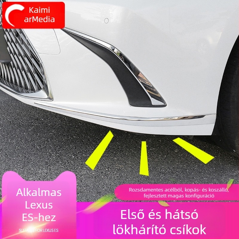 Lexus ES200/ES260/ES300h rozsdamentes acél ütközésvédő sáv – karosszéria dekoratív védő (Anyag: Rozsdamentes acél; Kompatibilitás: Lexus ES200/ES260/ES300h)