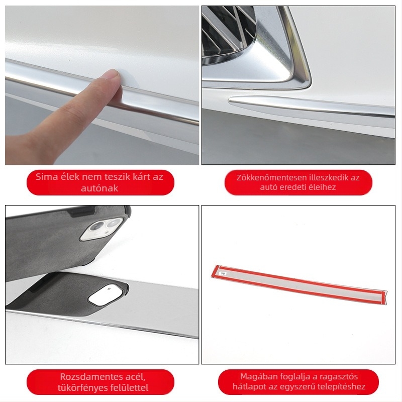 Lexus ES200/ES260/ES300h rozsdamentes acél ütközésvédő sáv – karosszéria dekoratív védő (Anyag: Rozsdamentes acél; Kompatibilitás: Lexus ES200/ES260/ES300h)