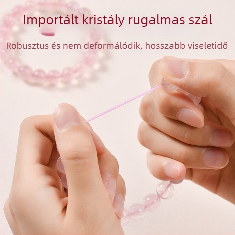 Mesterséges kristályból készült karkötő, kézzel készített; női, friss és édes stílus; 2025 tavaszi kiadás; kézre illő ékszer