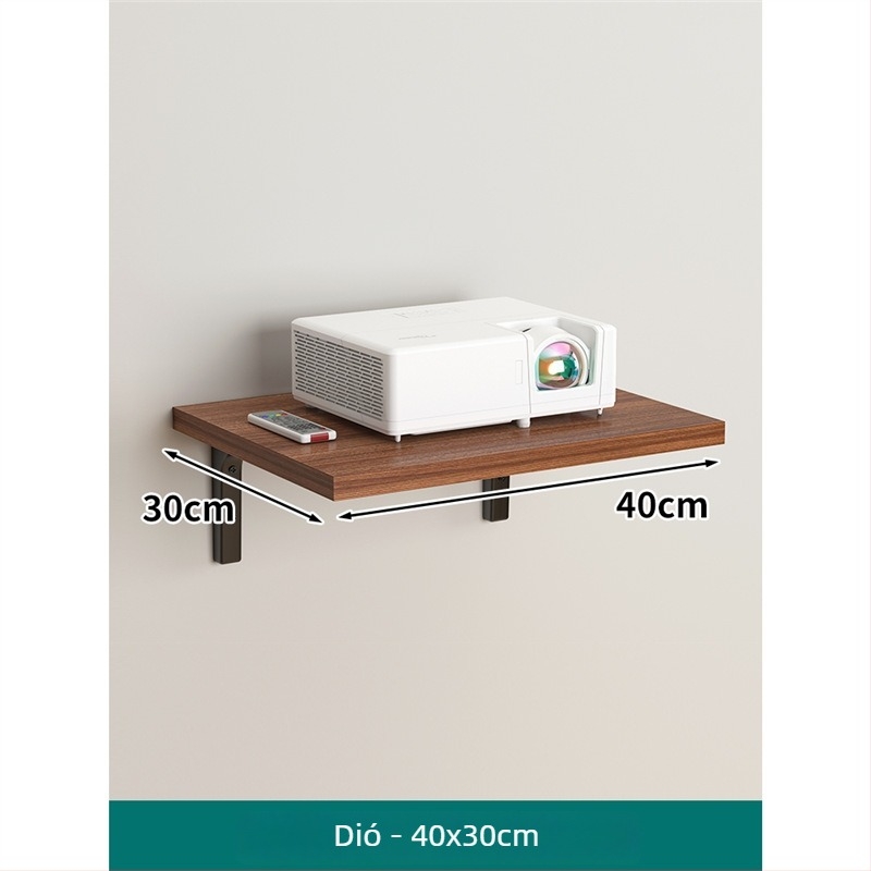 Projektor falra szerelhető polc, 1 szint, anyag: sűrűségű lemez + vasváz, modern minimalist design