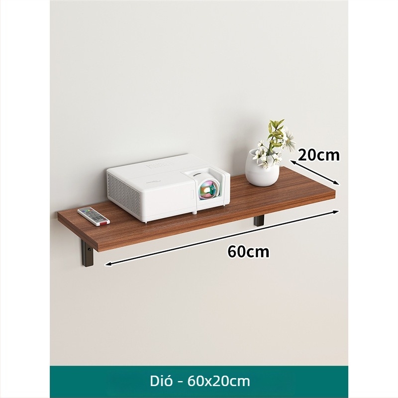Projektor falra szerelhető polc, 1 szint, anyag: sűrűségű lemez + vasváz, modern minimalist design