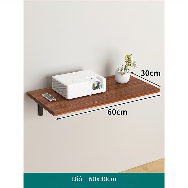 Projektor falra szerelhető polc, 1 szint, anyag: sűrűségű lemez + vasváz, modern minimalist design
