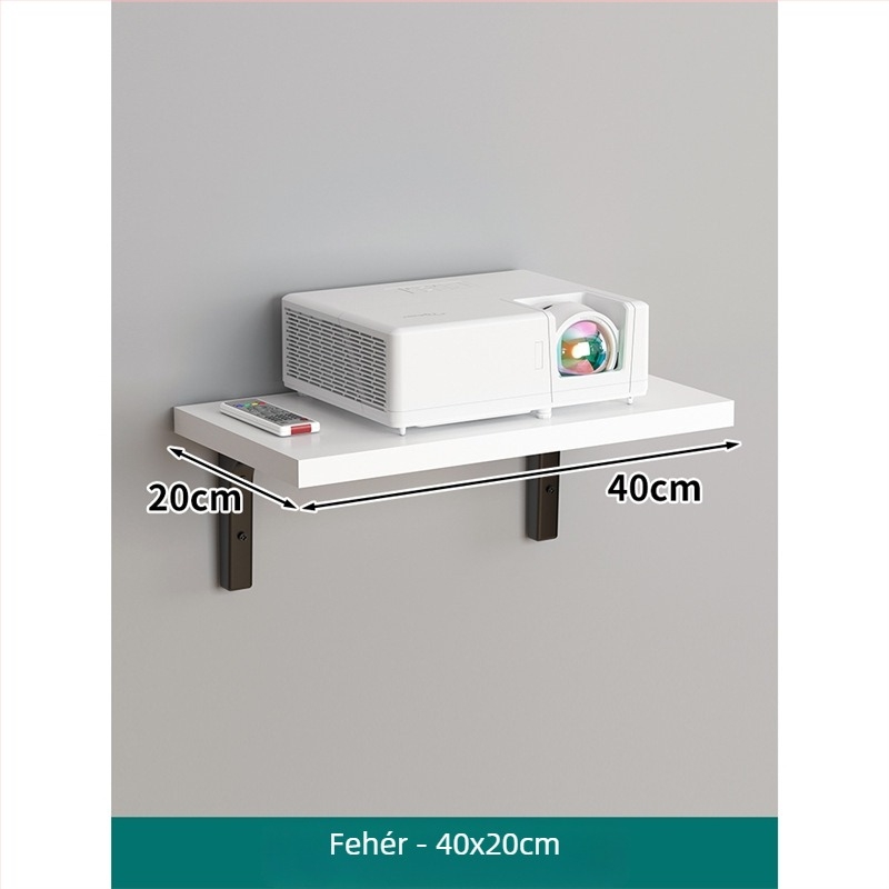 Projektor falra szerelhető polc, 1 szint, anyag: sűrűségű lemez + vasváz, modern minimalist design