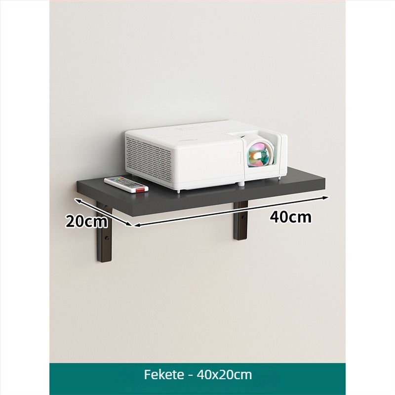 Projektor falra szerelhető polc, 1 szint, anyag: sűrűségű lemez + vasváz, modern minimalist design