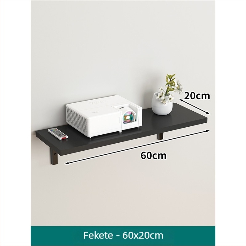 Projektor falra szerelhető polc, 1 szint, anyag: sűrűségű lemez + vasváz, modern minimalist design