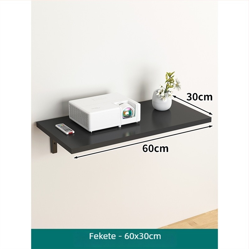 Projektor falra szerelhető polc, 1 szint, anyag: sűrűségű lemez + vasváz, modern minimalist design