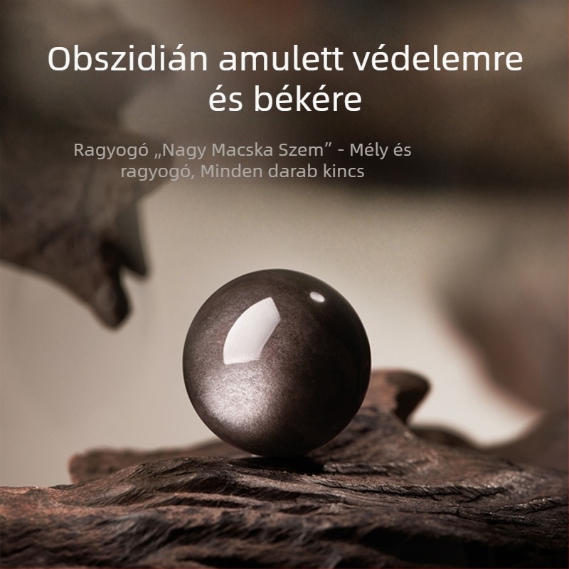 Objидиán kettős rétegű karkötő 999 ezüst díszítéssel, hat karakteres mottó, uniszex dizájn