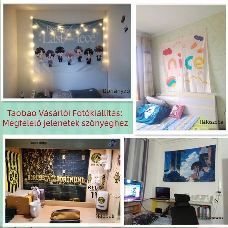 Minimalista gobelin a nappaliba és a hálószobába, téglalap alakú hátterű szövött vászon táj motívummal