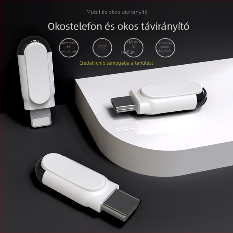 R-05 Okostelefon infravörös távirányító tanulási funkcióval — Interfész Type-C/Micro-USB/Lightning; hatótáv 5–12 m; Android/iOS kompatibilis