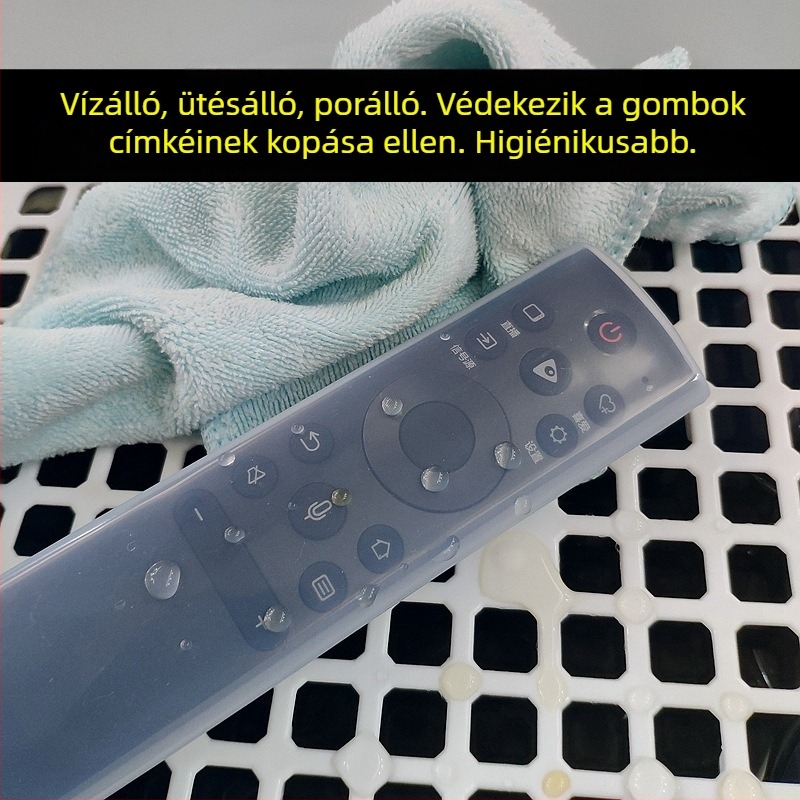 Szilikon távirányító tok Hisense CRF5A60-hoz, átlátszó, teljes lefedettség, modern minimalista stílus