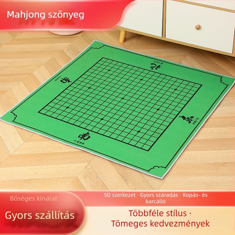 Otthoni Mahjong asztalhoz – vastag, csendes velúr felületű négyszögletes asztalterítő, csúszásmentes