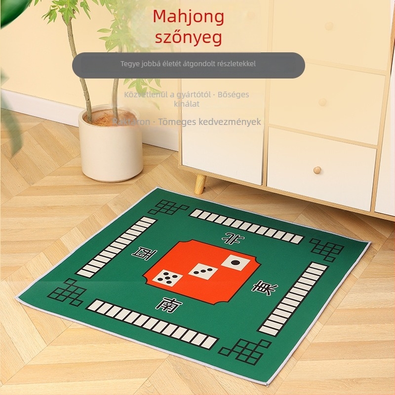 Otthoni Mahjong asztalhoz – vastag, csendes velúr felületű négyszögletes asztalterítő, csúszásmentes